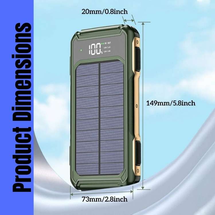 20000mAh Solar Power Bank with USB Charging