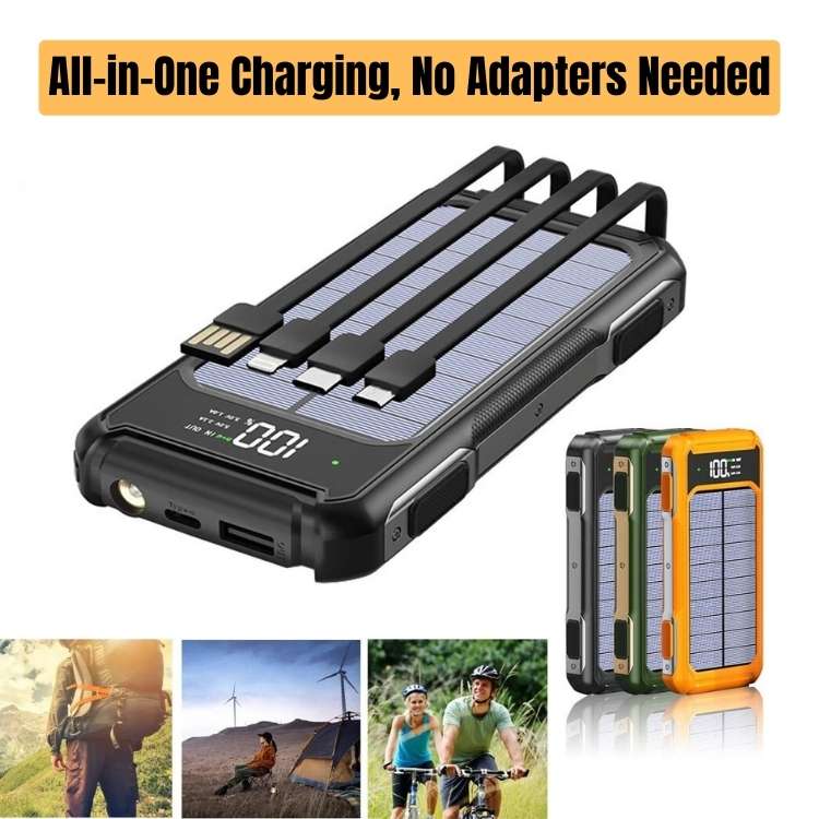 20000mAh Solar Power Bank with USB Charging