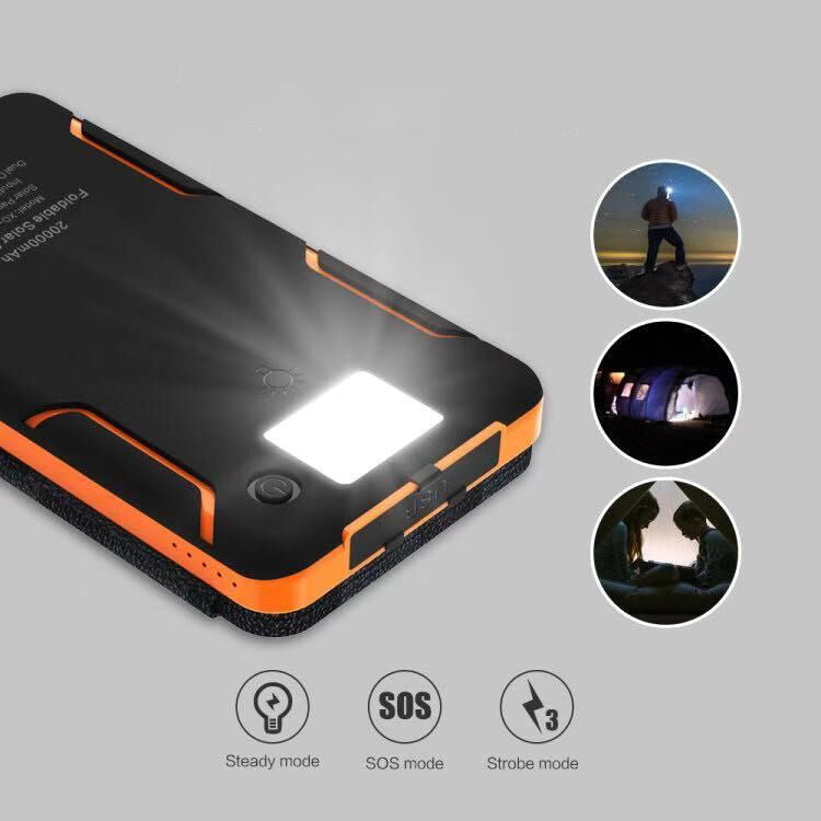 Portable Foldable Waterproof Solar Power Bank with Dual USB Ports