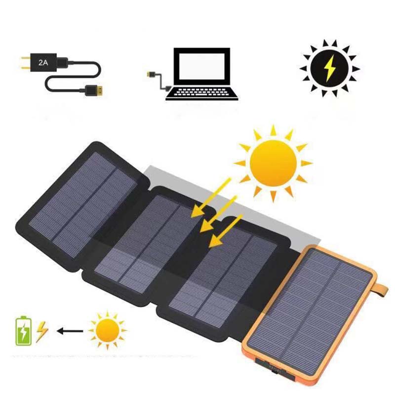 Portable Foldable Waterproof Solar Power Bank with Dual USB Ports