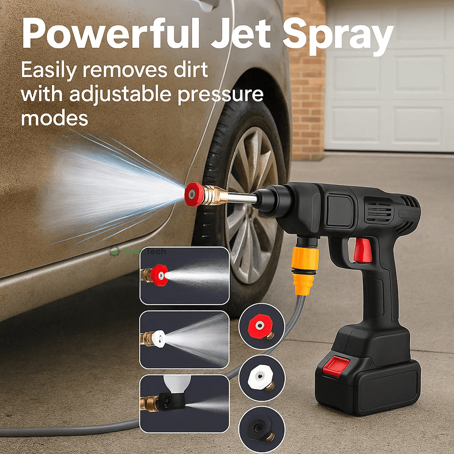 Portable High-Pressure Wireless Cleaner with Versatile Spray Patterns