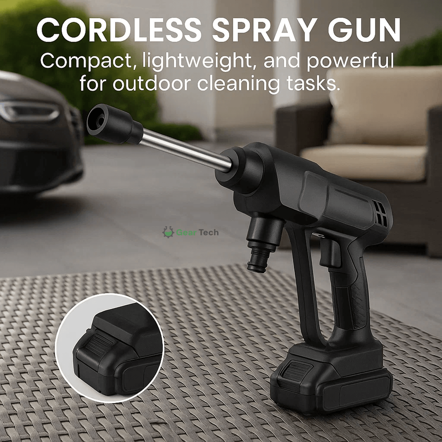 Portable High-Pressure Wireless Cleaner with Versatile Spray Patterns