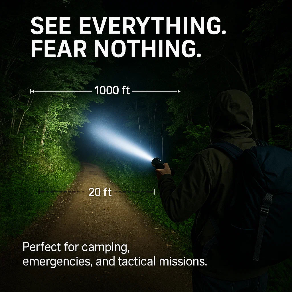 Rechargeable Tactical Flashlight with USB Charging and Power Bank Function