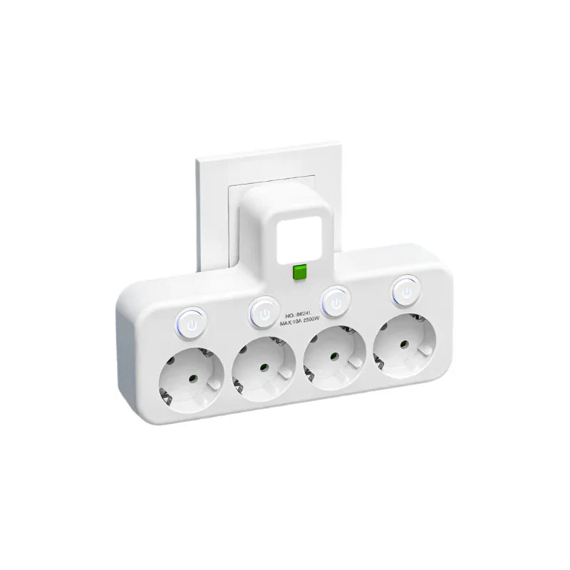 Wall-Mounted Power Strip with USB and Type C Ports
