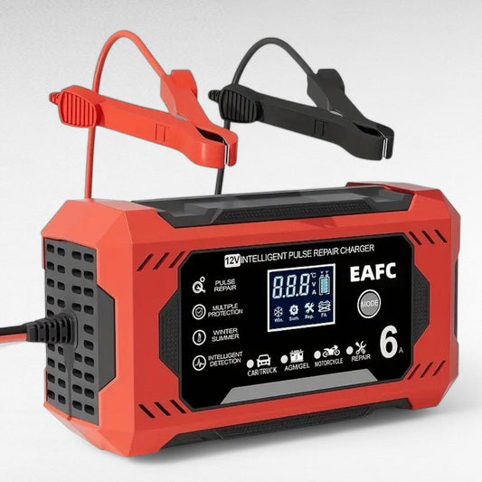 12V 24V Car Battery Charger with Pulse Repair and LCD Display