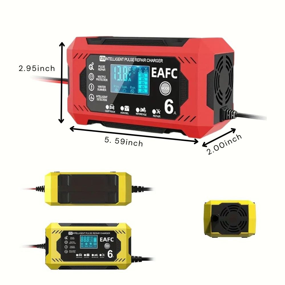 12V 24V Car Battery Charger with Pulse Repair and LCD Display
