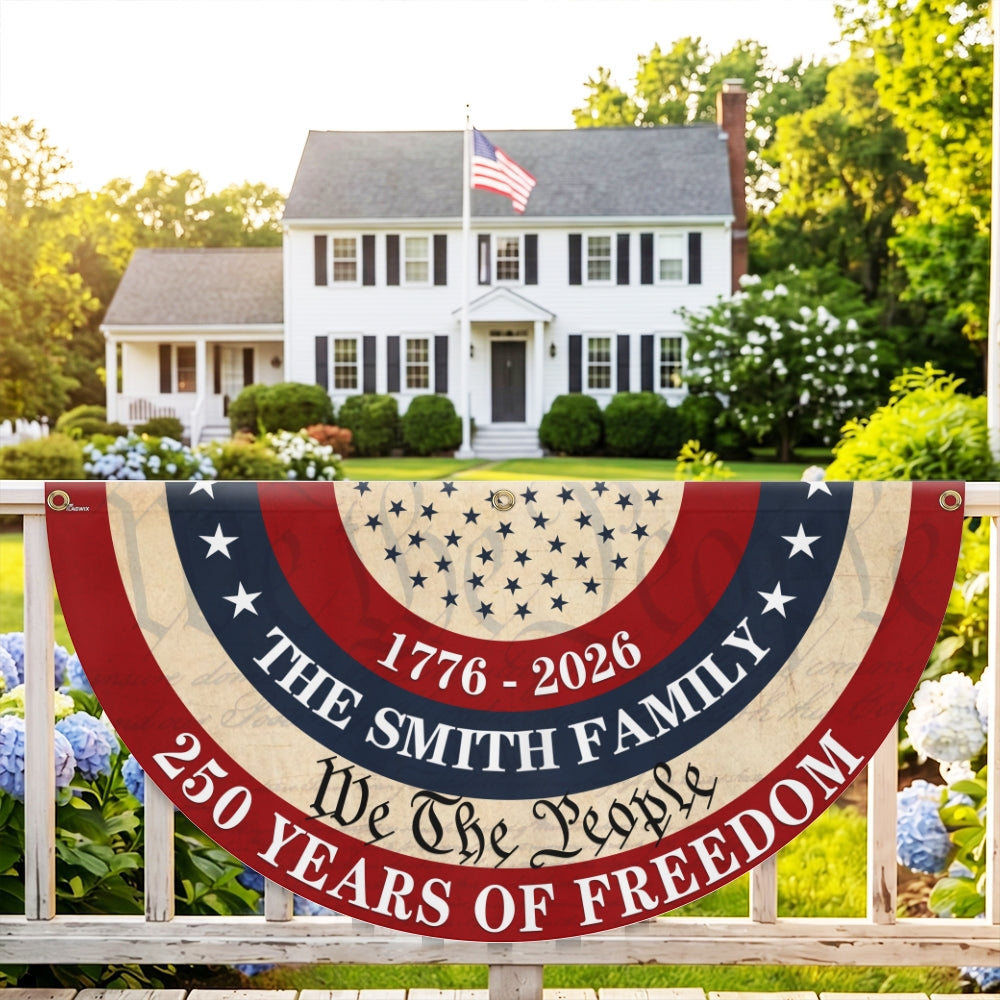 Personalized 250th Anniversary Fan Flag - Custom Patriotic Decor