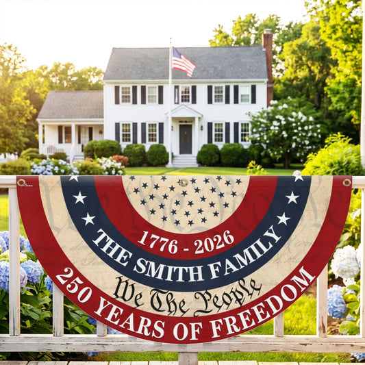 Personalized 250th Anniversary Fan Flag - Custom Patriotic Decor