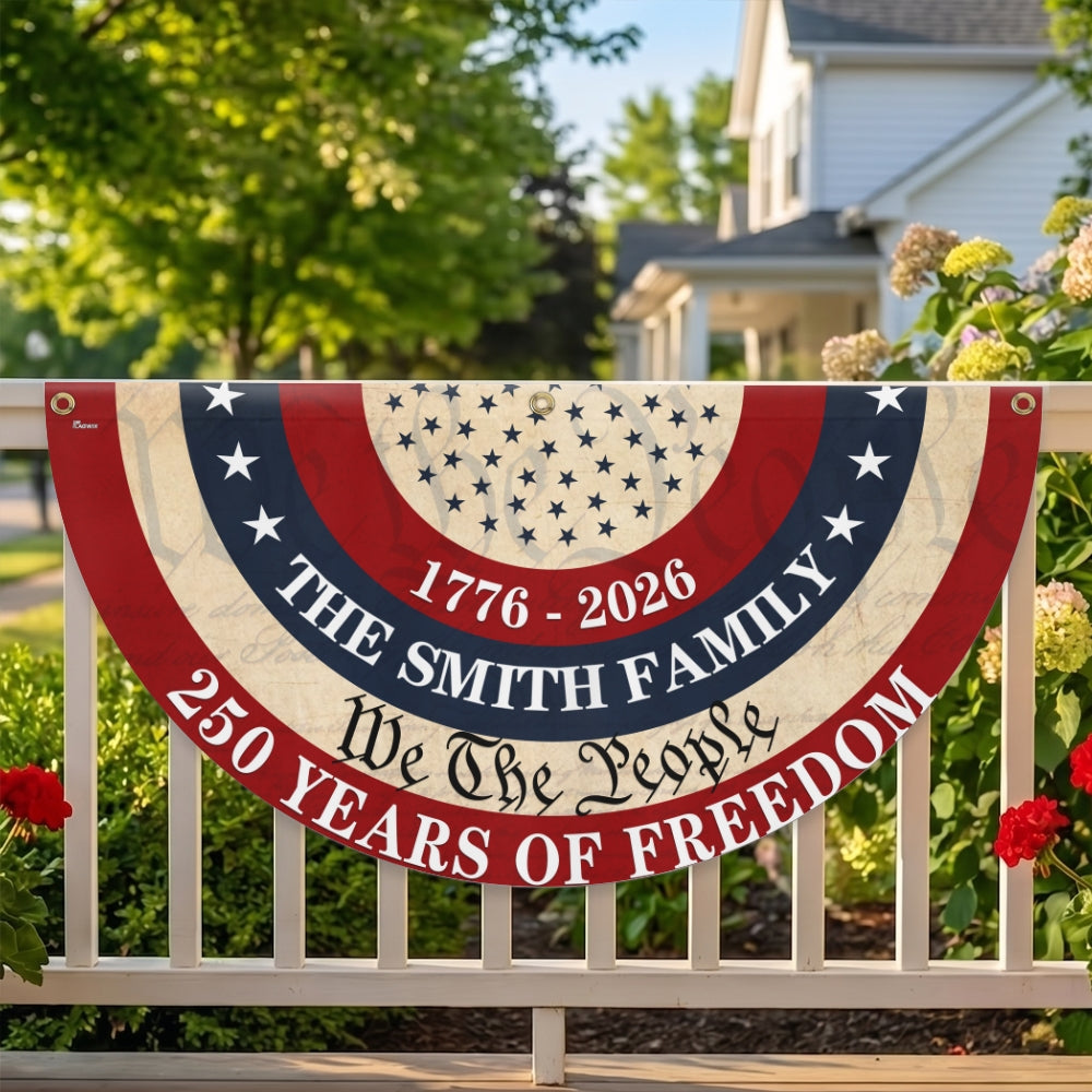 Personalized 250th Anniversary Fan Flag - Custom Patriotic Decor