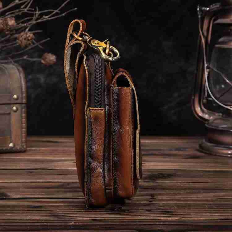 Genuine Leather Vintage Belt Bag for Men