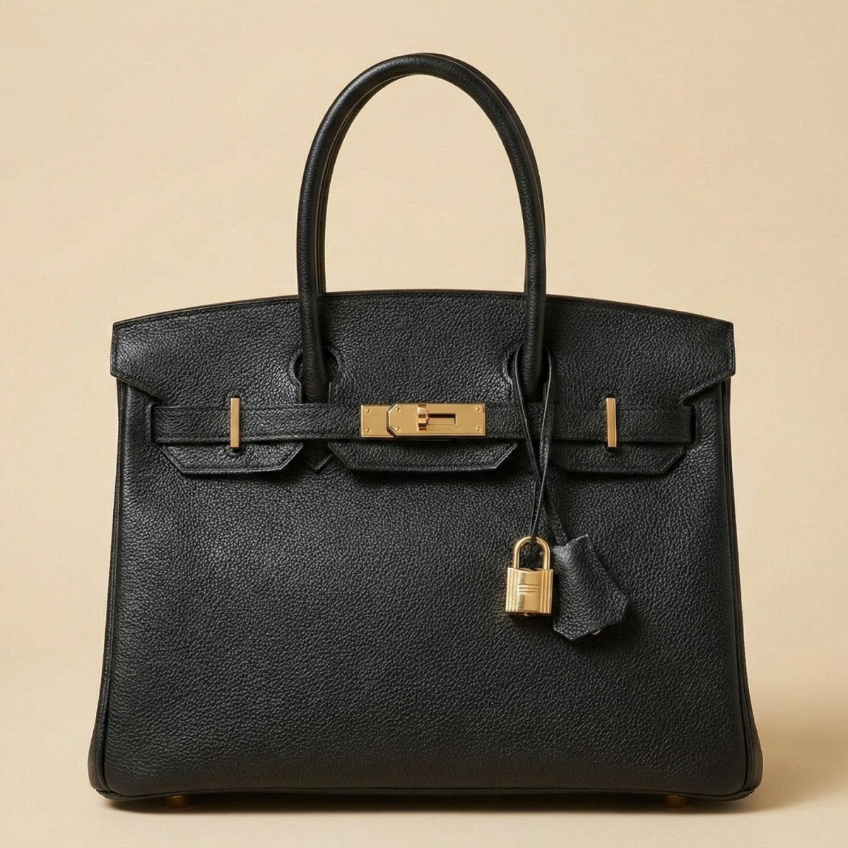 Premium Cowhide Leather Handbag with Zipper Pockets