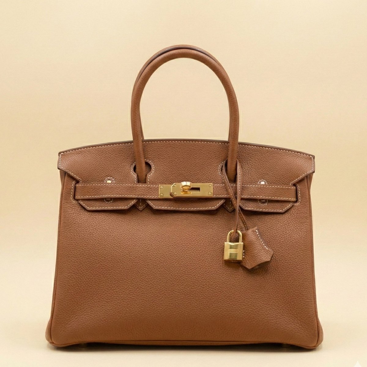 Premium Cowhide Leather Handbag with Zipper Pockets
