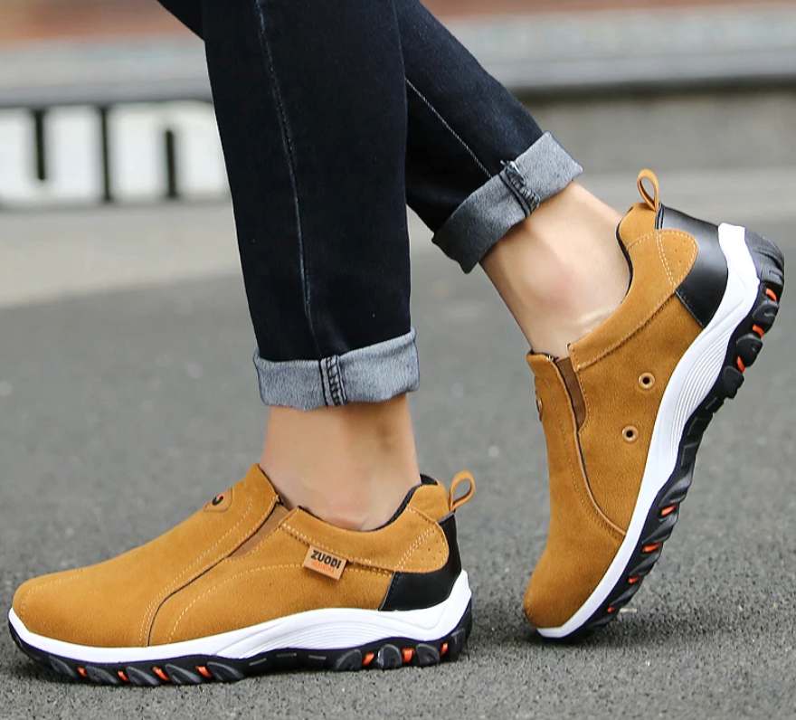 Orthopedic Trekking Shoes for Men with Arch Support and Anti-Slip Sole