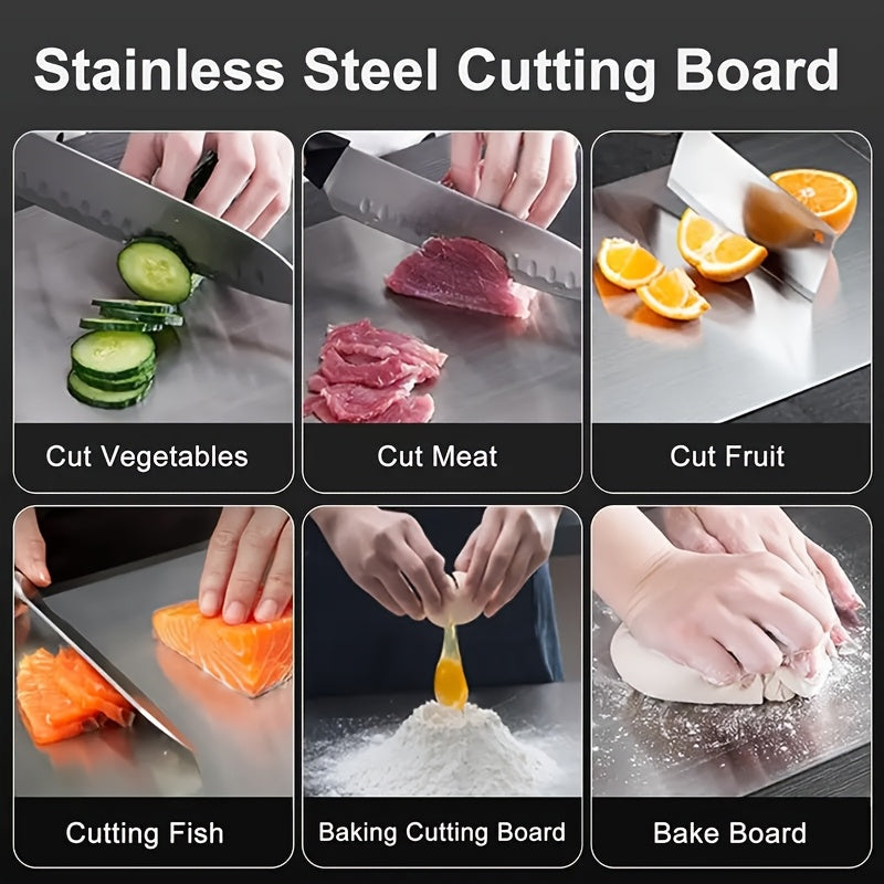 Lightweight Food-Safe Stainless Steel Cutting Board