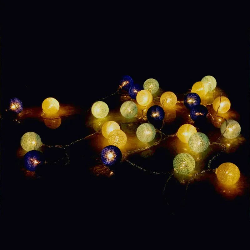 Pastel Cotton Ball Fairy Lights USB String Lights