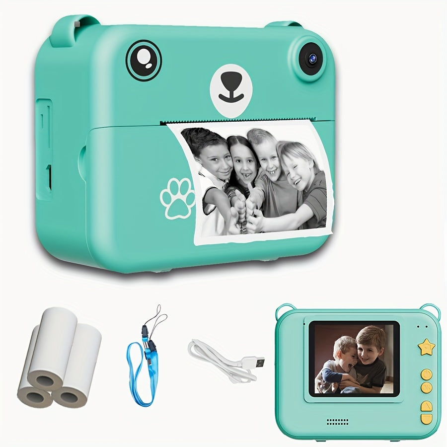 Kids Instant Photo Printing Camera with Timer and USB Charging