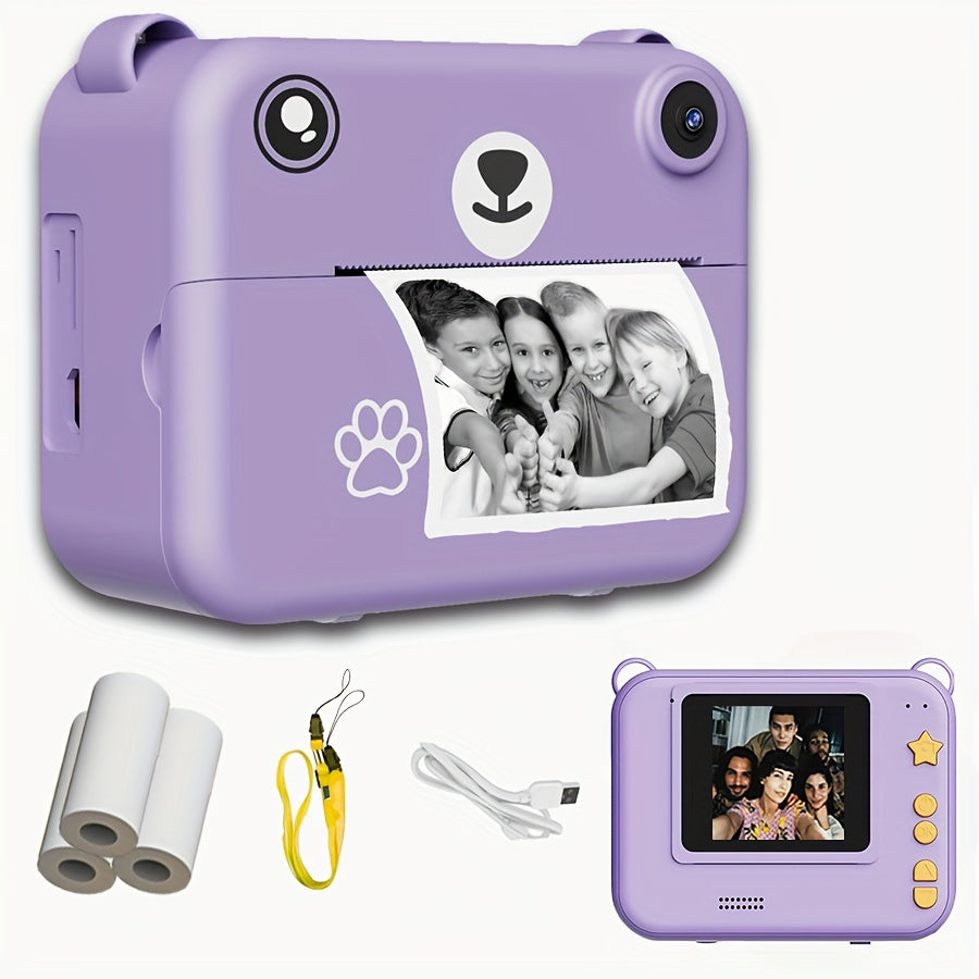 Kids Instant Photo Printing Camera with Timer and USB Charging