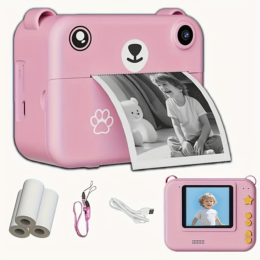Kids Instant Photo Printing Camera with Timer and USB Charging