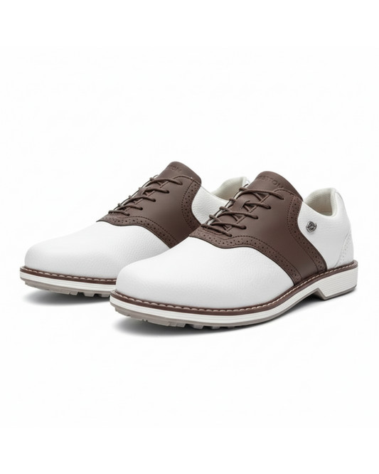 Men's Classic Waterproof Golf Shoes with Brogue Stitching