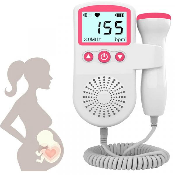 Fetal Doppler Heart Rate Monitor with LCD Display and Speaker