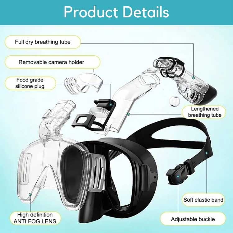 Foldable Snorkel Mask with 180° Panoramic View