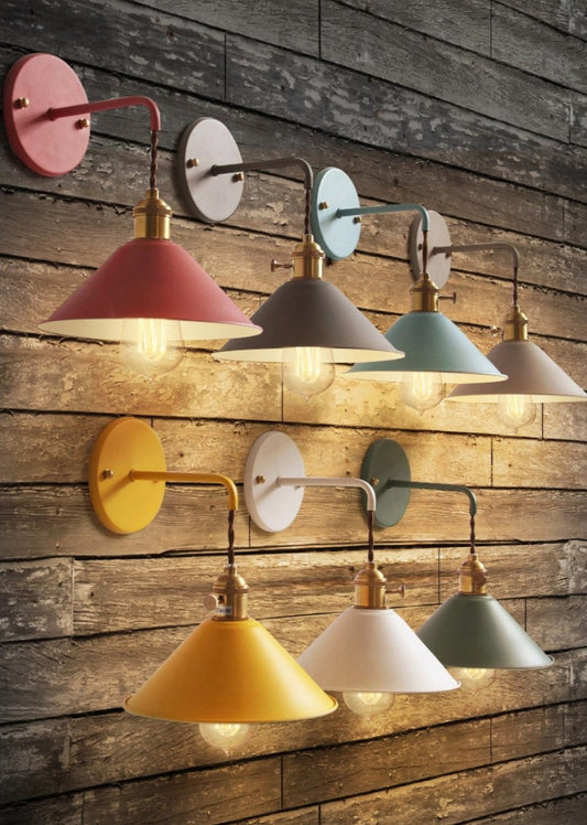 Colorful Vintage Wall Lamps with Adjustable Design