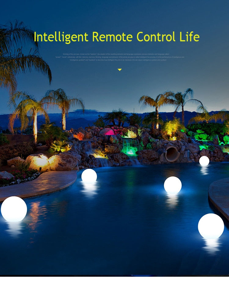 Waterproof RGB LED Garden Ball Light with Remote Control
