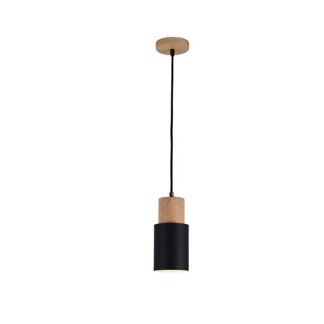 Nordic Glass Pendant Lamp with Wood Base