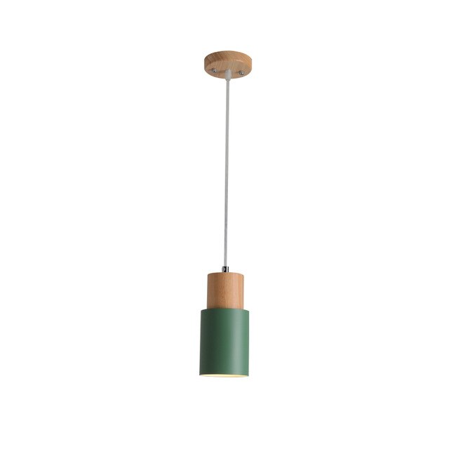 Nordic Glass Pendant Lamp with Wood Base
