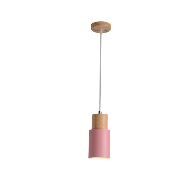 Nordic Glass Pendant Light with Wood Base