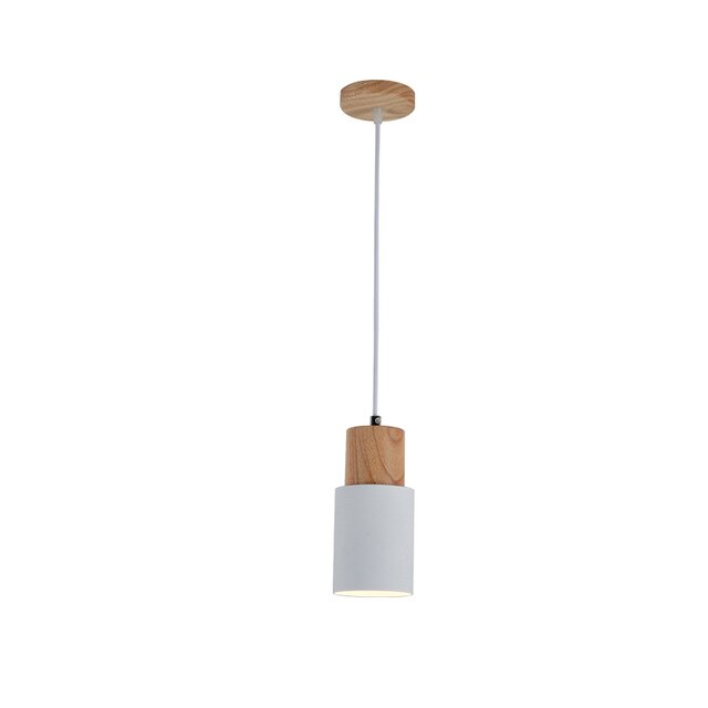 Nordic Glass Pendant Lamp with Wood Base