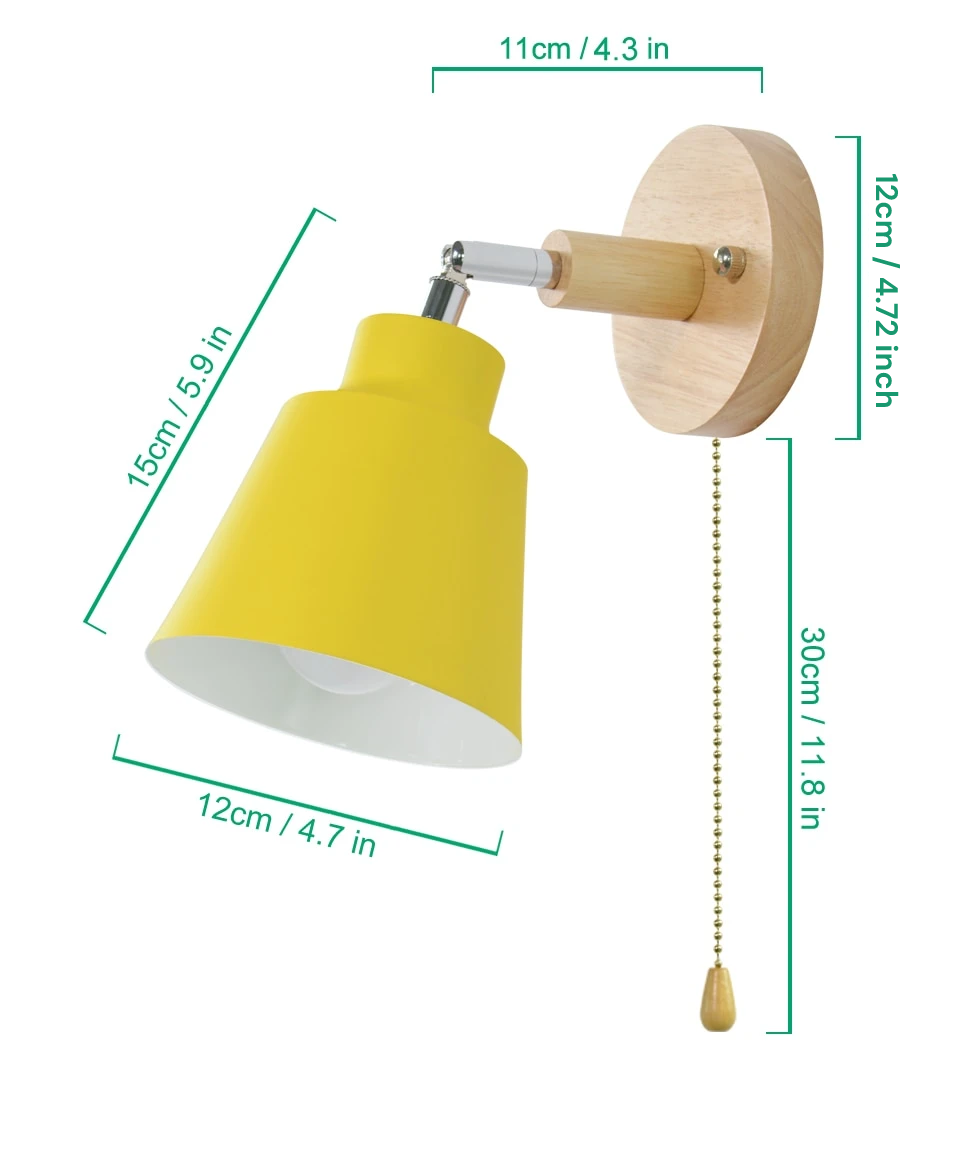 Dimmable Rotating Wall Light with Pull Switch
