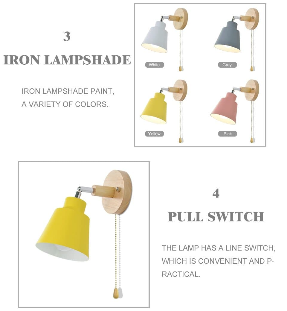 Swivel Wall Lamp with Pull Chain Switch