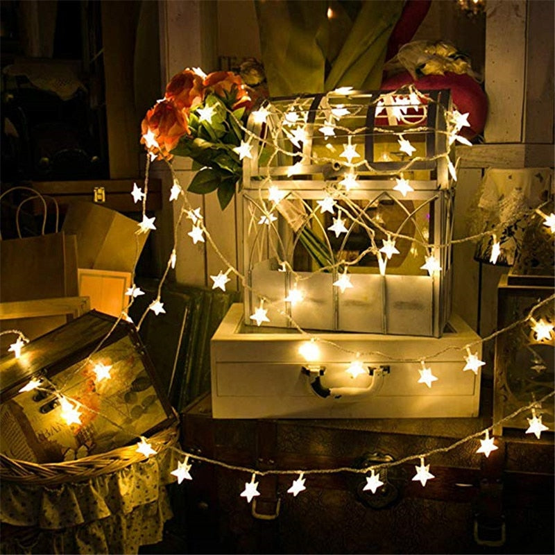 Battery-Powered Star String Lights for Kids