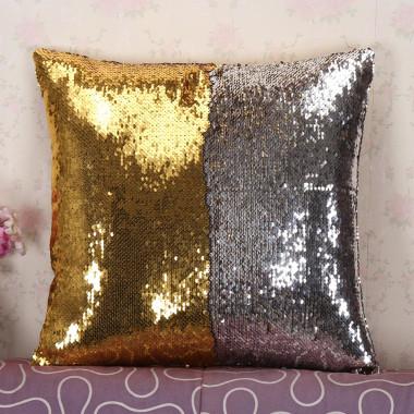 Mermaid Sequin Cushion Cover 16x16 Inches