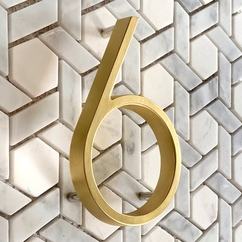 Gold Modern Zinc Alloy House Numbers