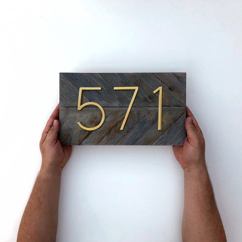 Gold Modern Zinc Alloy House Numbers