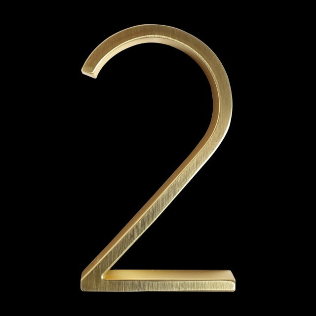 Gold Modern Zinc Alloy House Numbers