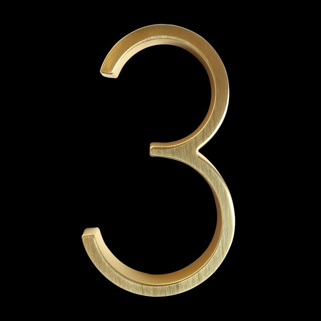 Gold Modern Zinc Alloy House Numbers