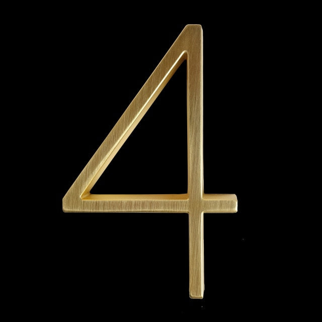 Gold Modern Zinc Alloy House Numbers