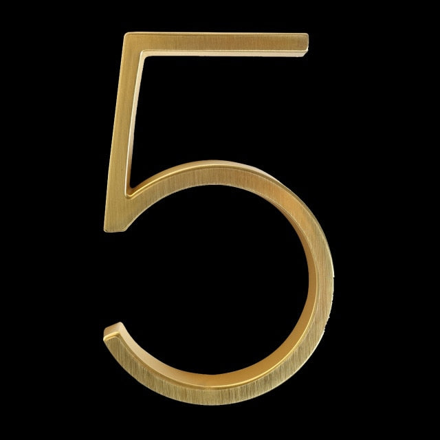Gold Modern Zinc Alloy House Numbers