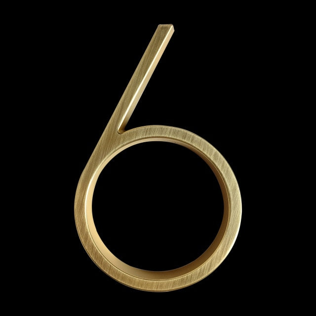 Gold Modern Zinc Alloy House Numbers