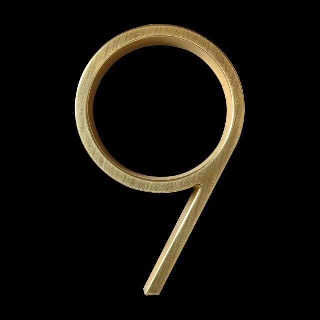 Gold Modern Zinc Alloy House Numbers