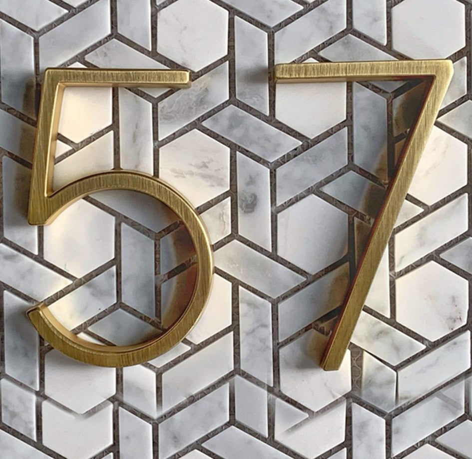 Gold Modern Zinc Alloy House Numbers
