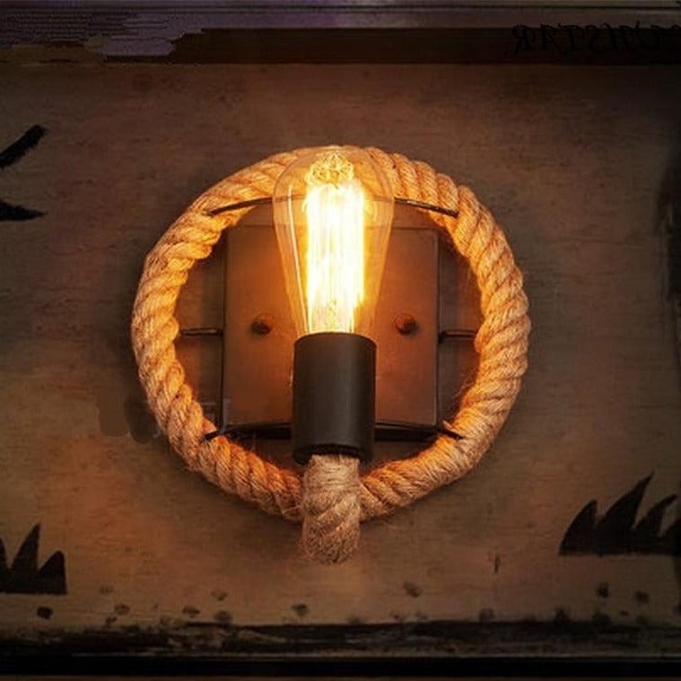 Vintage Rope Wall Light with E27 Base