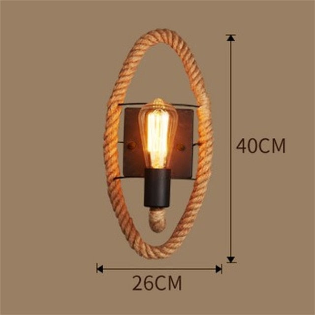 Vintage Rope Wall Light with E27 Base