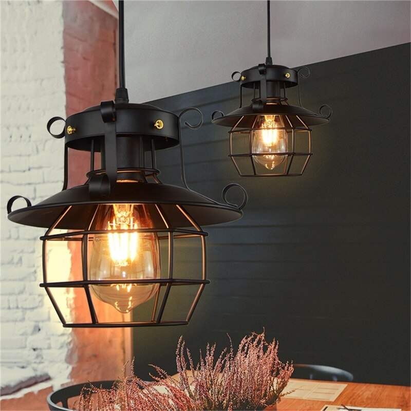 Vintage Industrial Loft Ceiling Light with Bronze Finish