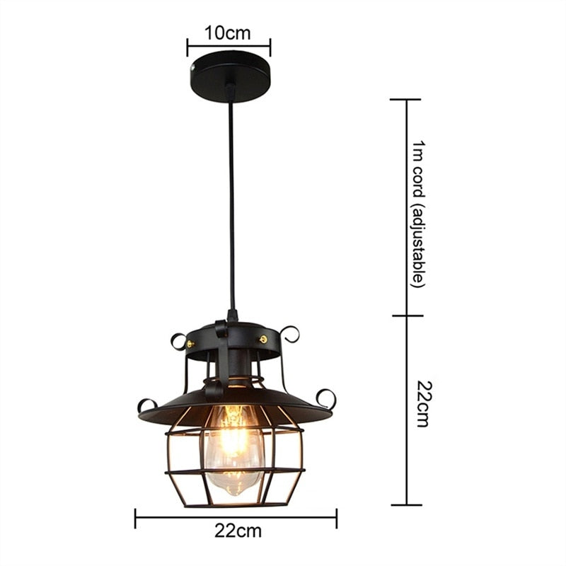 Vintage Industrial Loft Ceiling Light with Bronze Finish