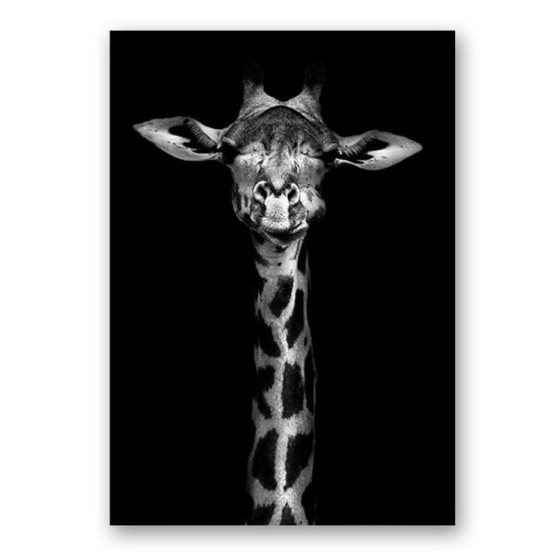 Black and White African Wildlife Canvas Wall Art
