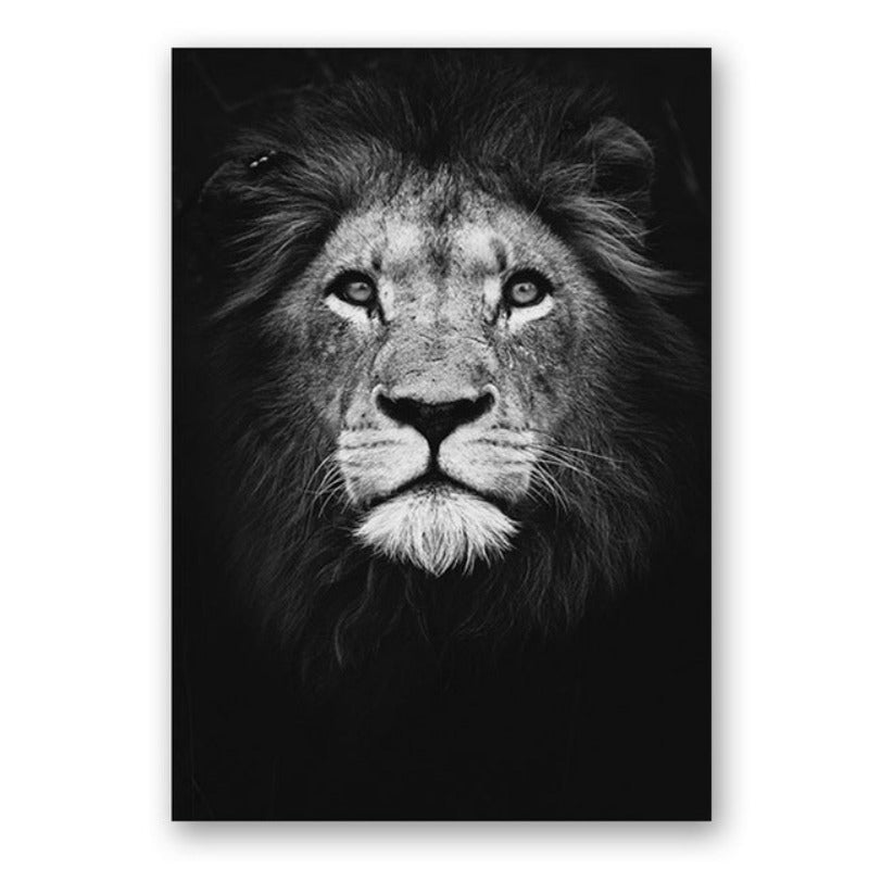 Black and White African Wildlife Canvas Wall Art